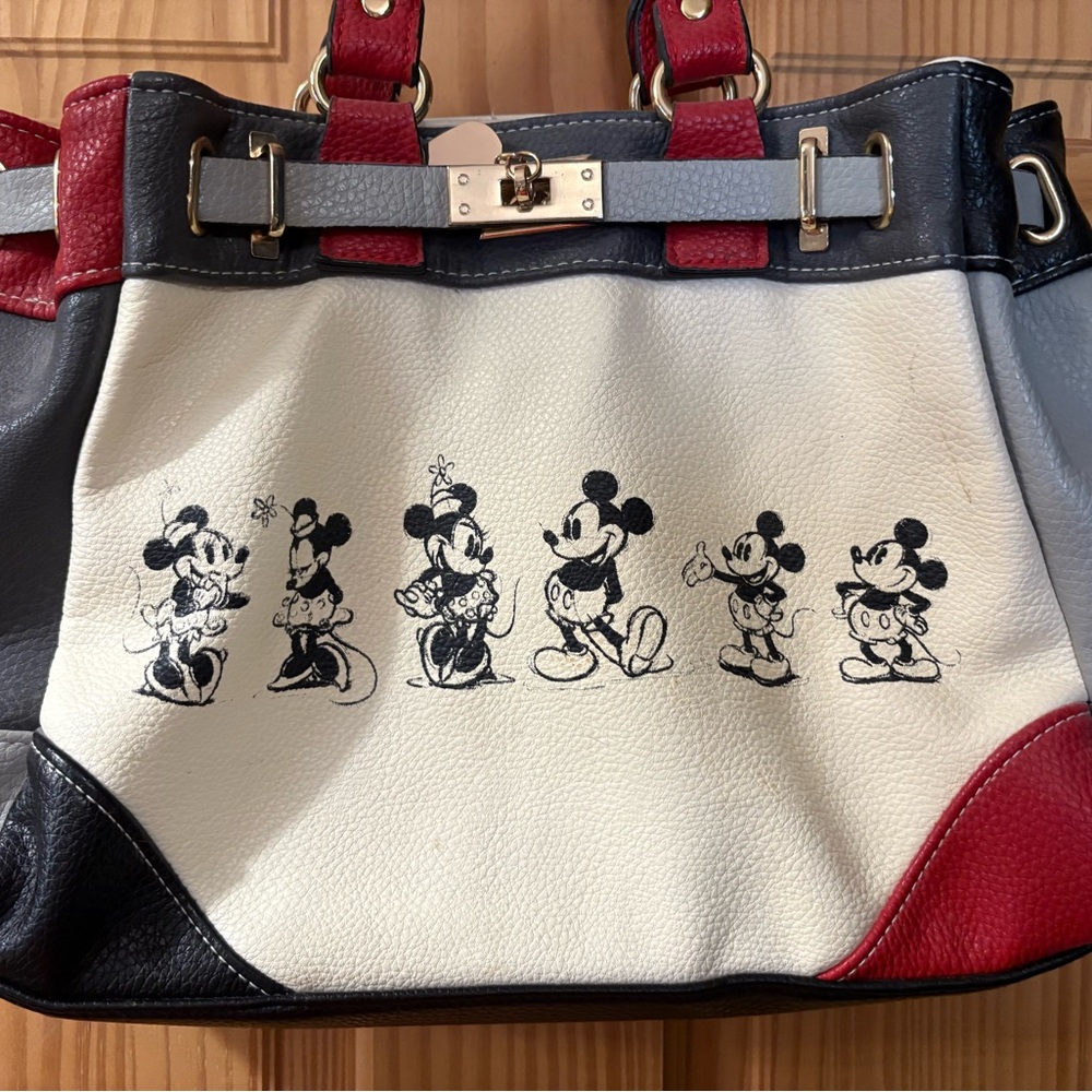 Disney Shoulder Bag with Mickey and Friends - Red, Black, Gray, White